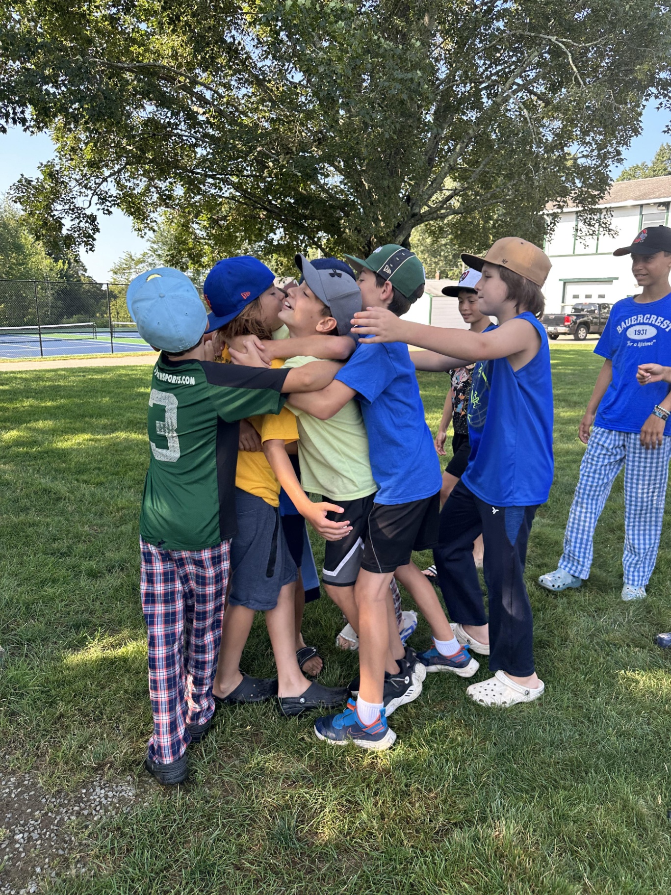 Camp friends laughing together